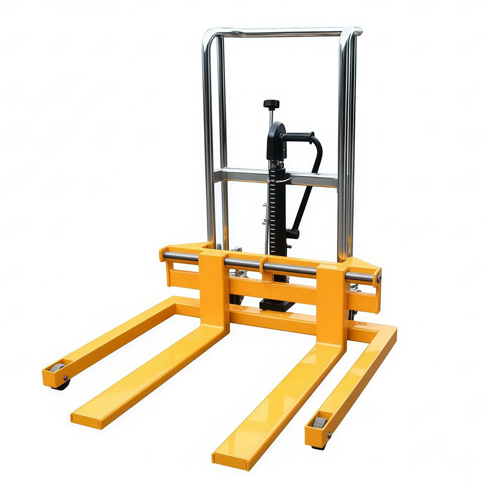 MENGLI-2024 Pallet Jack Truck Pedal Lift Stacker 300kg 80cm Fork Compact with Brake for Backroom Light Duty