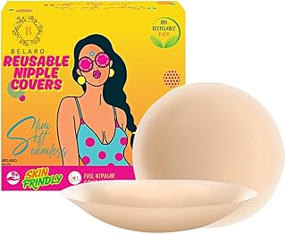 belaro (2 Pair Reusable Silicone Nipple Covers, Beige, Adhesive, Waterproof, Invisible Under Clothing-picture-27