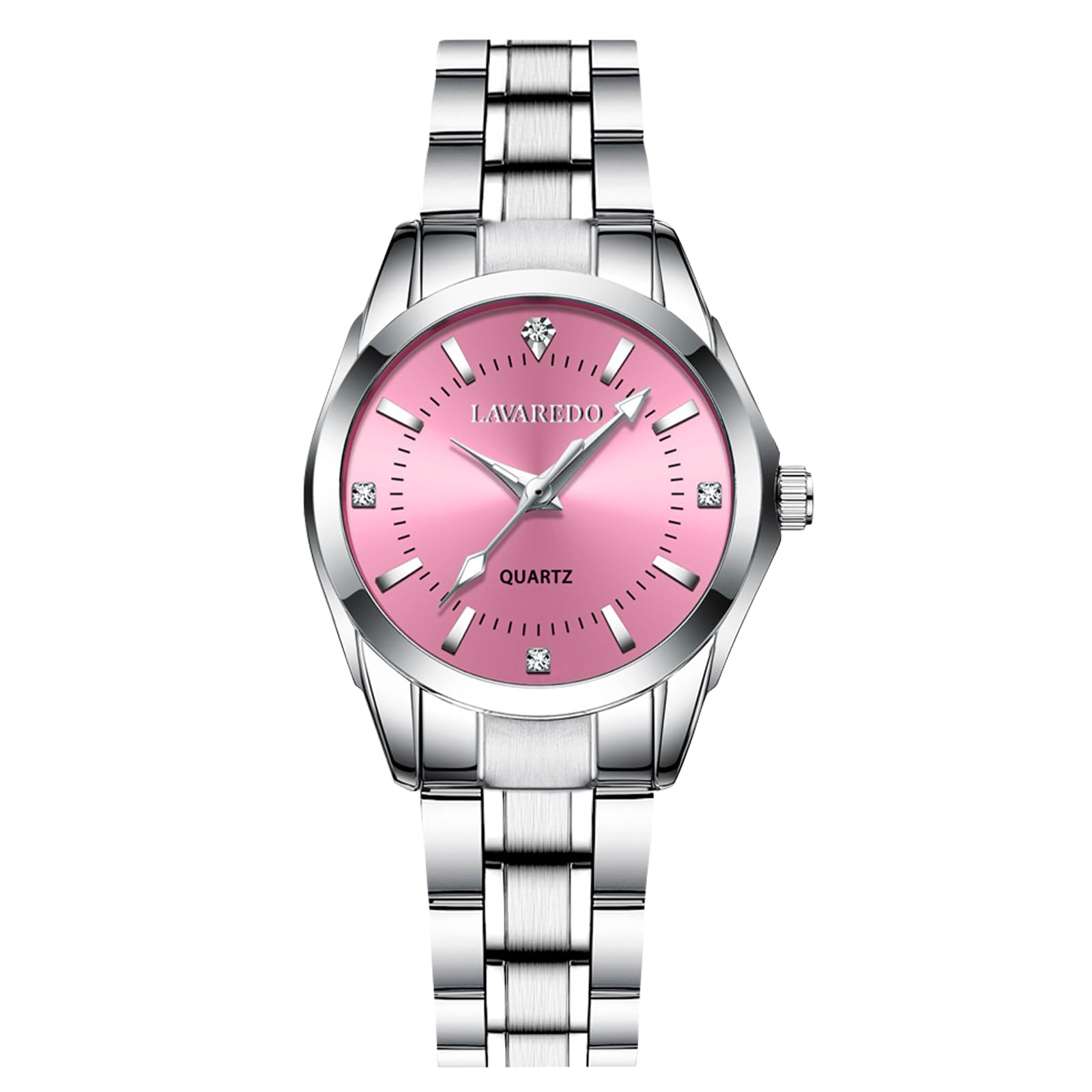 aswan watch Reloj Analógico para Mujer de Cuarzo con Correa en Acero Inoxidable,Clásico y Elegante Reloj de Mujer con Esfera Decorada con Diamantes,Agujas Luminosas,Caja de 29.5MM y 3 manecillas