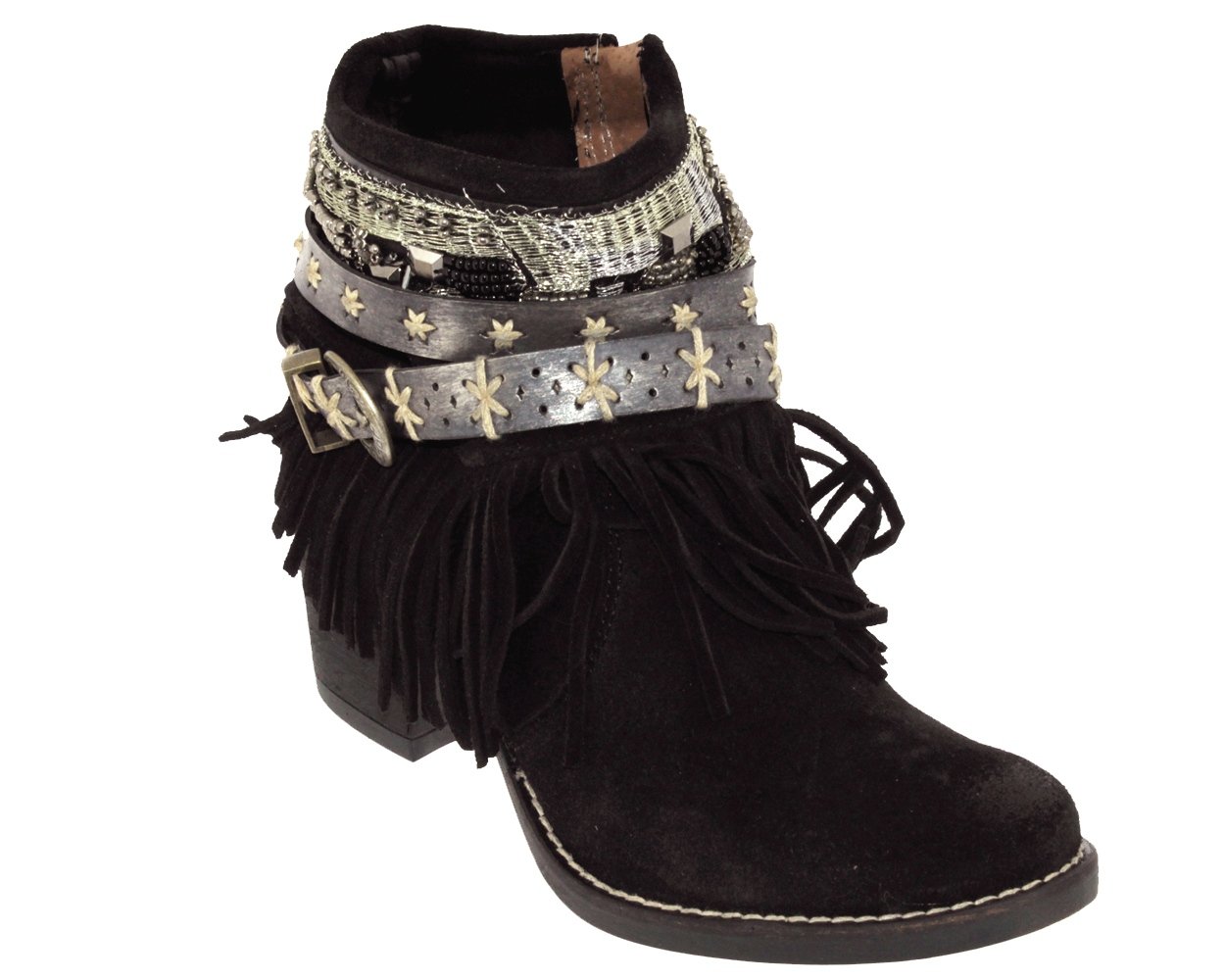 Nemonic1943, Women's Ankle Boots Black Bi-Material