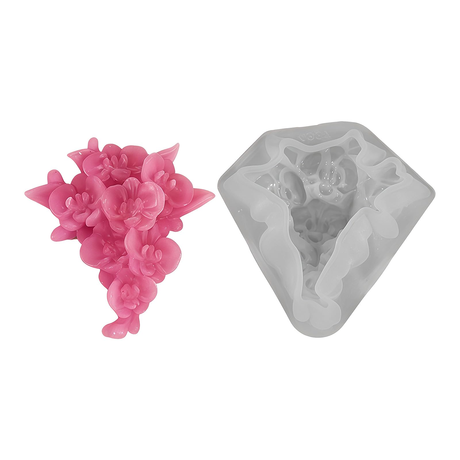 Alksubbm Phalaenopsis Flower Silicone Molds Food Grade Silicone Easy Demolding for Resin Casting Soap Chocolate Baking Epoxy Cast