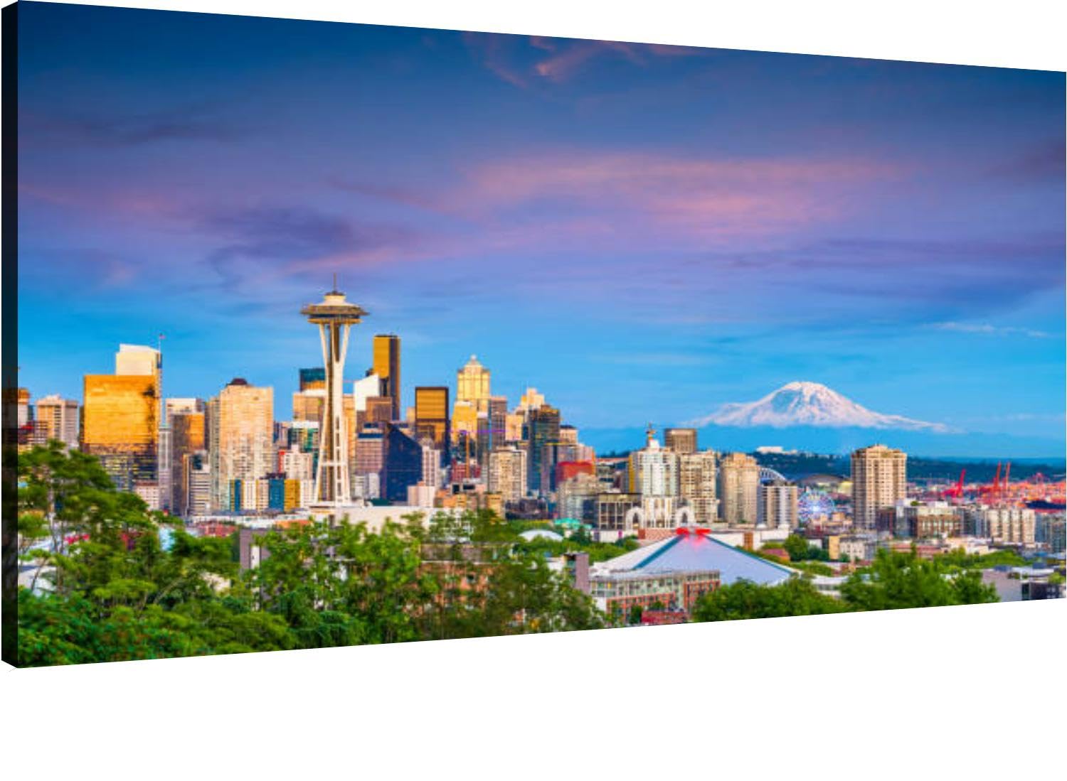 XidexFara Canvas Wall Art for Living Room Bedroom Seattle Skyline Big Large Wall Art Decor Framed Painting Wall Pictures Prints Artwork Office