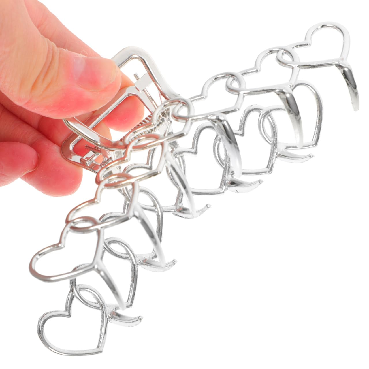 Ipetboom Large Silver Metal Hair Clip Claw for Women Non-Slip Jaw Clip for Thick and Long Hair Stylish Minimalist Styling Accessory Lightweight Portable - Image 3