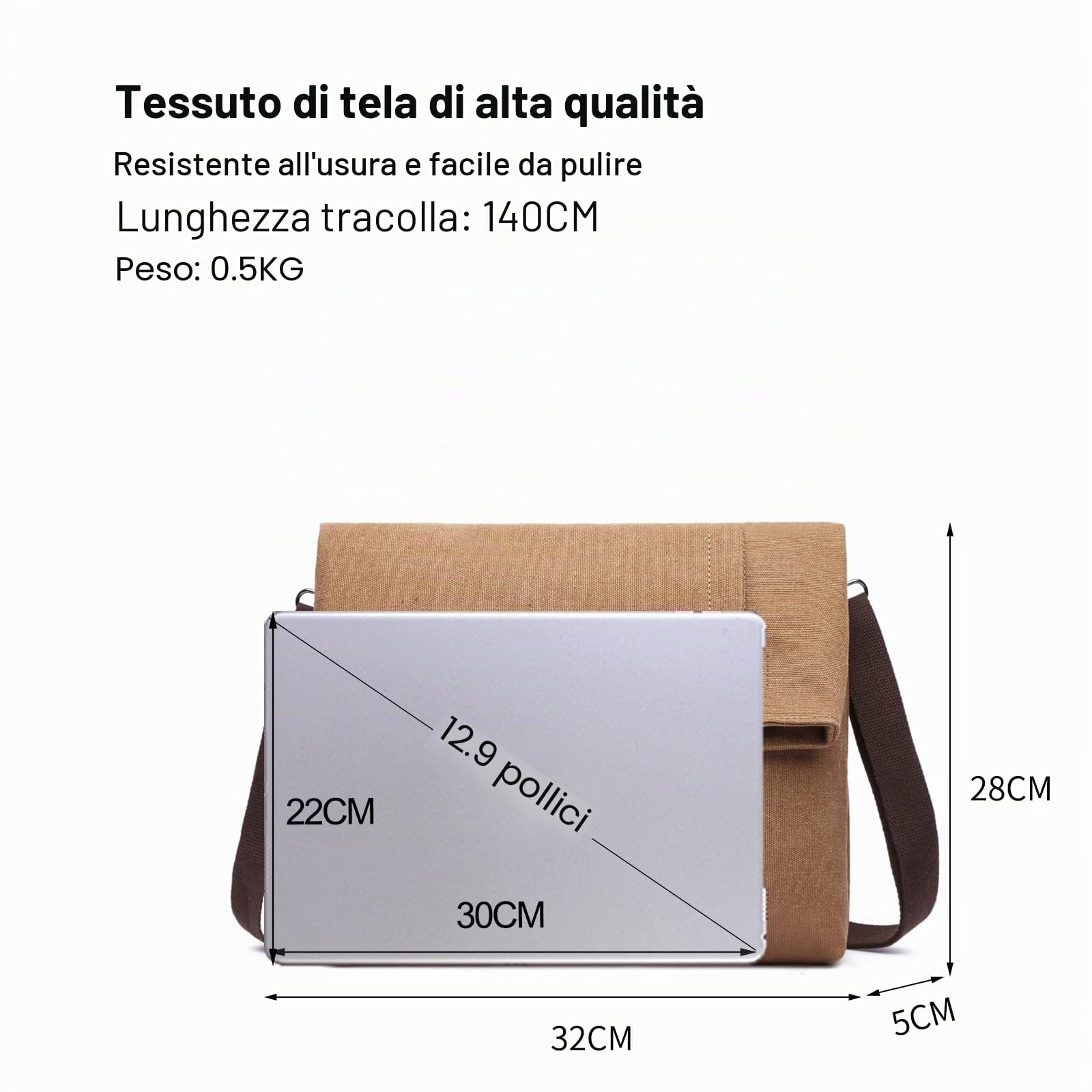 FANDARE Retrò Borse a spalla Borsello Uomo Tracolla Tela Donna Borsa tracolla Sacchetto del Messaggero Borsa a Spalla Borsellino per Scuola Università Viaggio Lavoro Borsa a Spalla