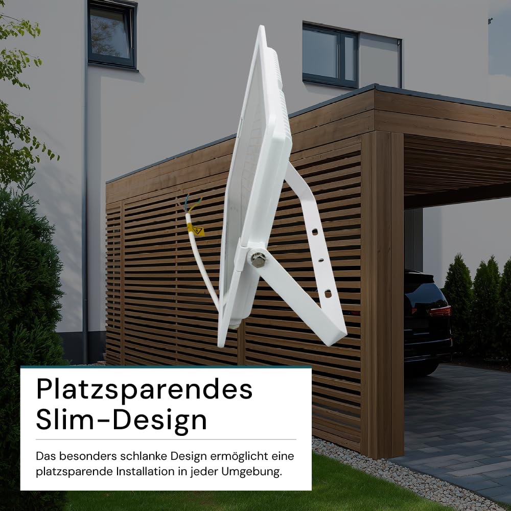 LUXULA LED Strahler Außen, 200W, 4000K Neutralweiß, 20000lm, IP65 wasserdicht, Außenstrahler Fluter, Aussenleuchte Scheinwerfer, LED Außenbeleuchtung für Garten, Einfahrt, Garage, Terrasse, Weiß