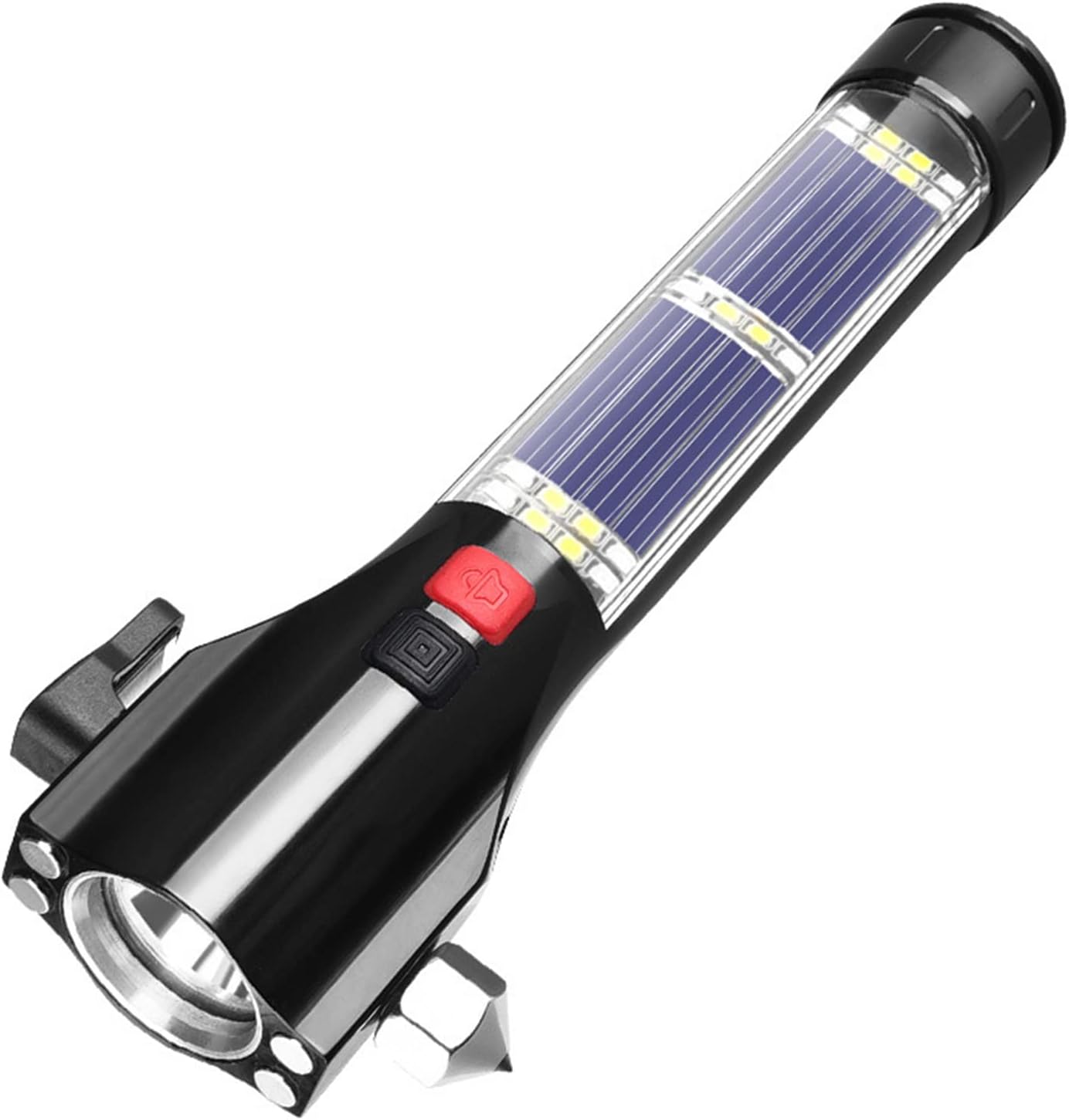 MOTORBUDDY All-in-1 Car Safety Hammer, Multi-Function Emergency Escape Hammer with Window Breaker and Seatbelt Cutter, Mobile Power, LED Flashlight, Alarm Rescue, Strobe SOS Beacon