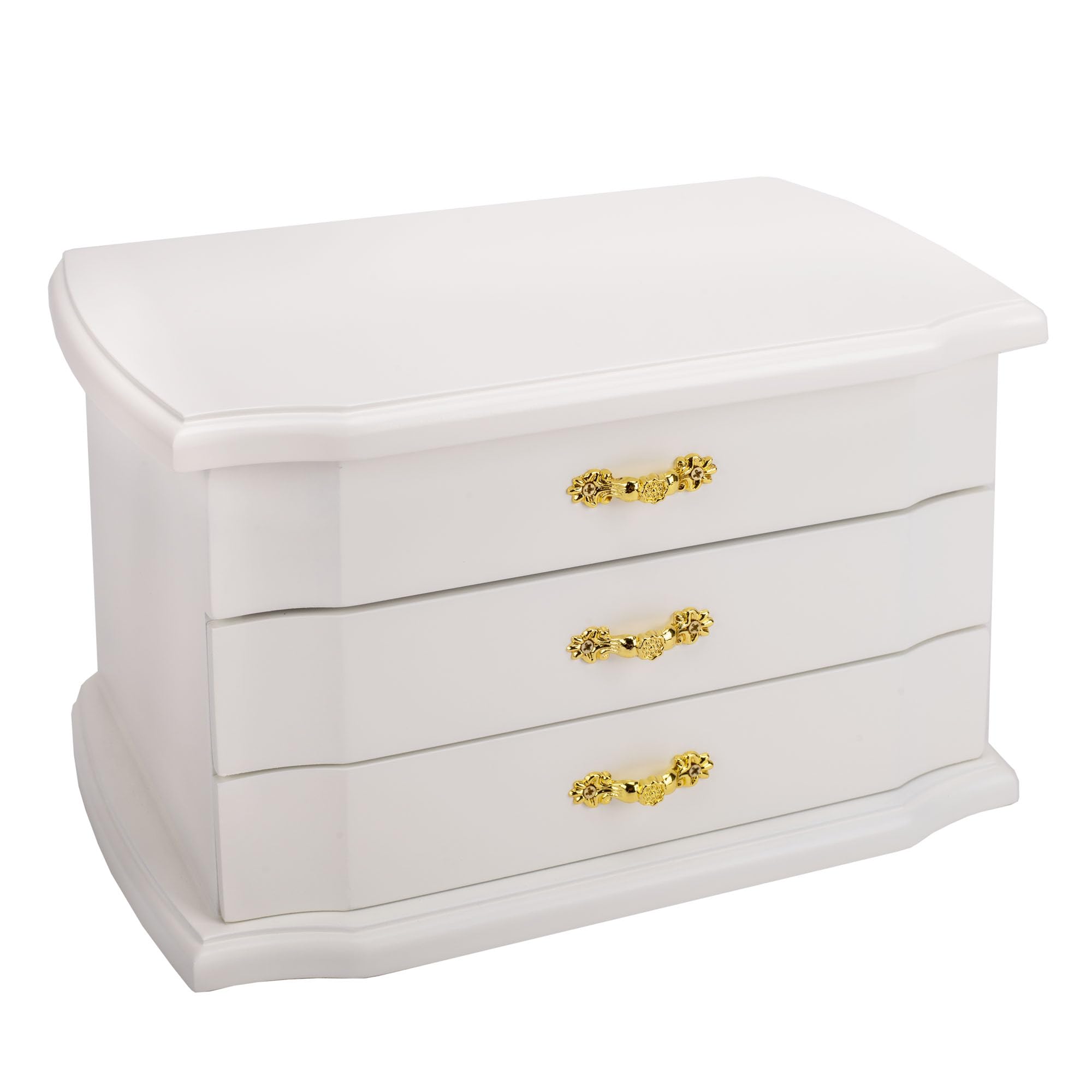 Cottage Garden Ballerina White 9.8 x 6.7 MDF Wood and Velvet Musical Jewelry Box Plays Tune Swan Lake