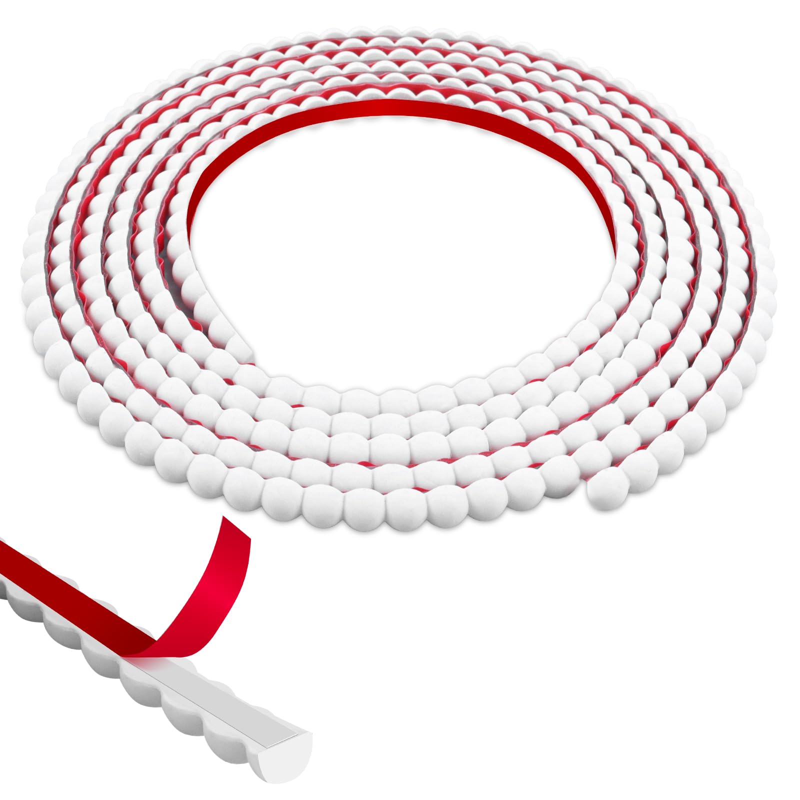 3m Peel and Stick Wall Moulding Trim – Flexible PVC Self Adhesive Beading for Kitchen Cabinets, Mirror Frames, Tile Edges & Wall Panelling, DIY Home Décor (White, W:10mm × T:7mm)