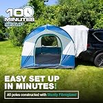 Tente de camping universelle NEH pour SUV - Capacité de couchage jusqu'à 8 personnes, comprend une toile de pluie et un sac de rangement - Tente de voiture, tente de hayon, tente de glamping - 8'L x 8'W x 7,2'H gris et bleu