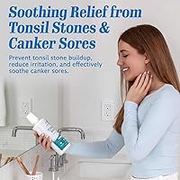 Vista 2 de Everest - Enjuague bucal con piedra amígdica, enjuague oral natural sin alcohol para el mal aliento y alivio de la boca seca, menta verde, 17 onzas