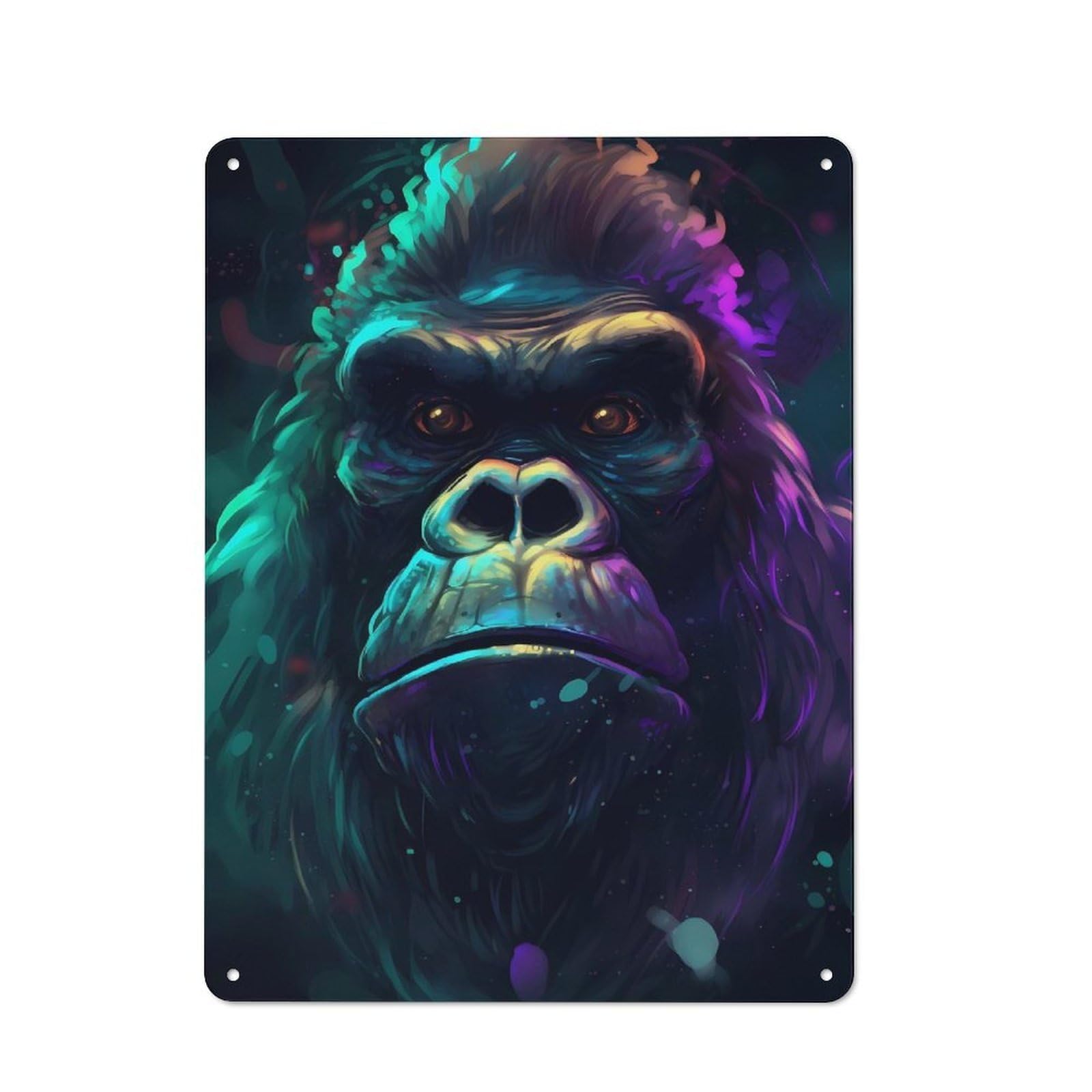 Junmoney Gorilla Treasured Vintage Metal Wall Sign 40X30cm For Café Or Restaurant, For Metal Sign Collectors, For Garage And Workshop Walls