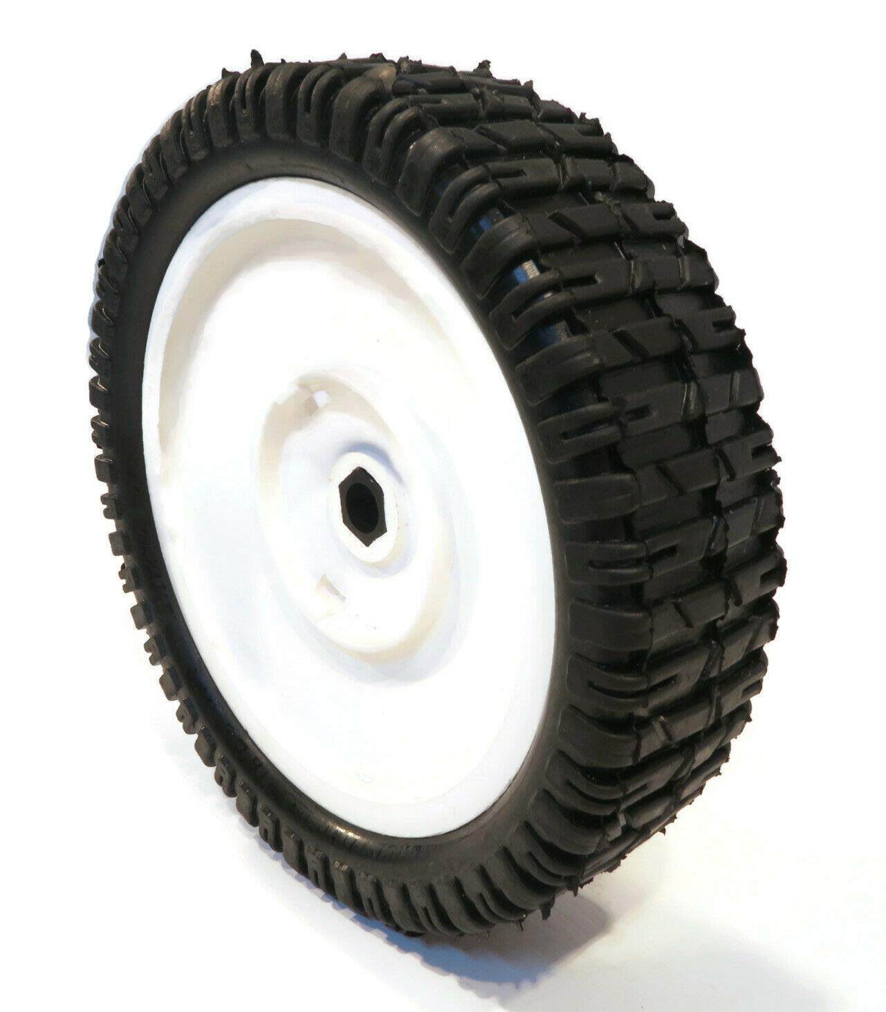 The ROP Shop | Rueda de tracción delantera de plástico, 8 pulgadas x 2 pulgadas con rueda de engranaje, 1/2 pulgadas de agujero, eje de desplazamiento de 1 5/8 pulgadas