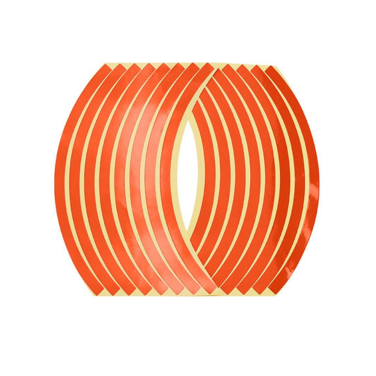Hub Decals Rim 16Pcs 10/12/14inch Motorcycle Wheel Rim Reflective Stickers Moto Bicycle Decal Stripe Tape(14inch Orange)