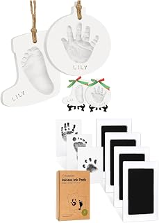KeaBabies Baby Hand and Footprint Kit and Inkless Hand and Footprint Kit - Dog Paw Print Kit, Personalized Baby Handprint and Footprint Ornament Kit - Ink Pad for Baby Hand and Footprints