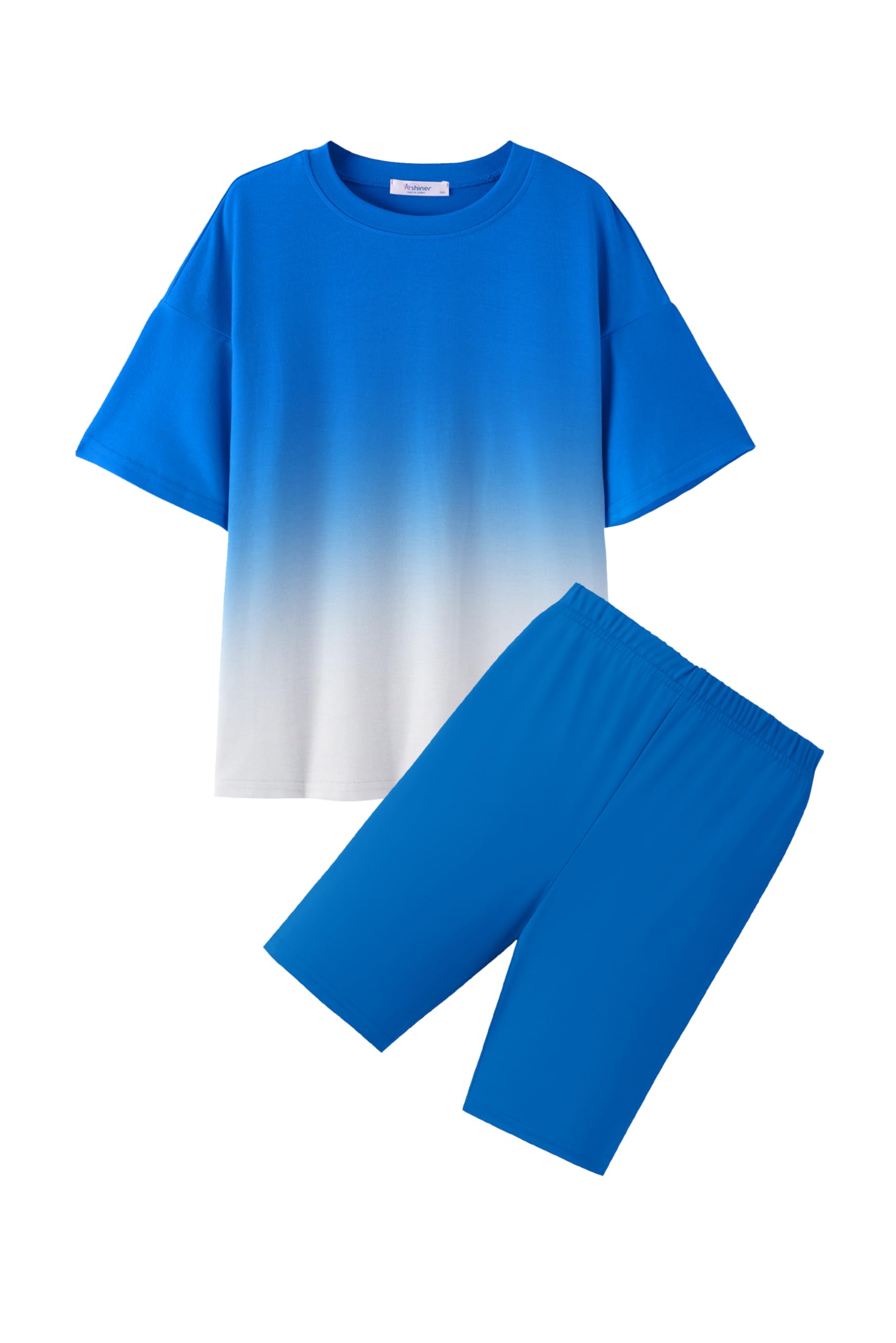 Arshiner Bekleidungssets für Mädchen T Shirt mit Kurze Leggings Kinder Zweiteiler Set Sommer Outfit Sportliche Mädchenbekleidung Modische Kinderoutfits 5-13 Jahre
