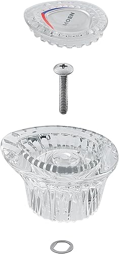 Moen 96797 Chateau Collection - Kit de manija de repuesto para grifo de bañera y ducha, inserto cromado y blanco