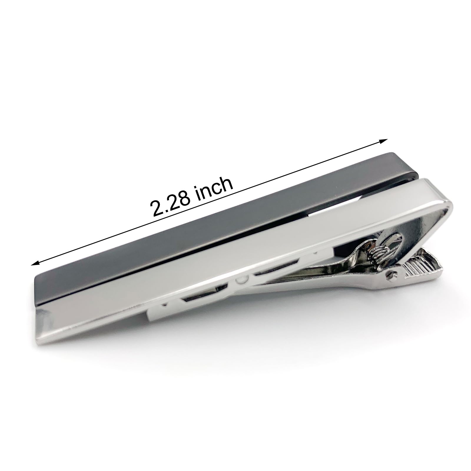 EYBDYB Elegant Tie Clips for Men – Classic Tie Bar Clip Set for Regular & Skinny Neckties – Secure Hold for Business, Weddings & Special Occasions – Stylish Gift for Him (2.28