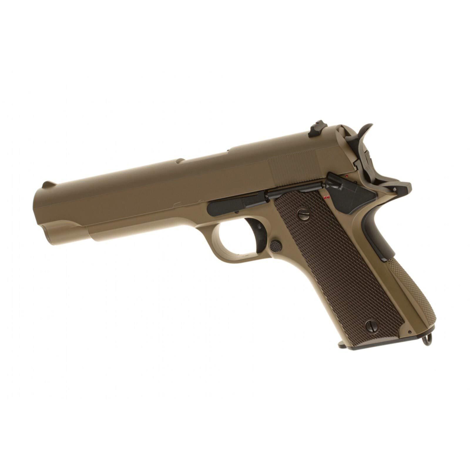 Cyma Softair - Pistole M1911 Airsoft cm.123 AEP TAN < 0,5 J. - Inkl. Akku & Ladegerät