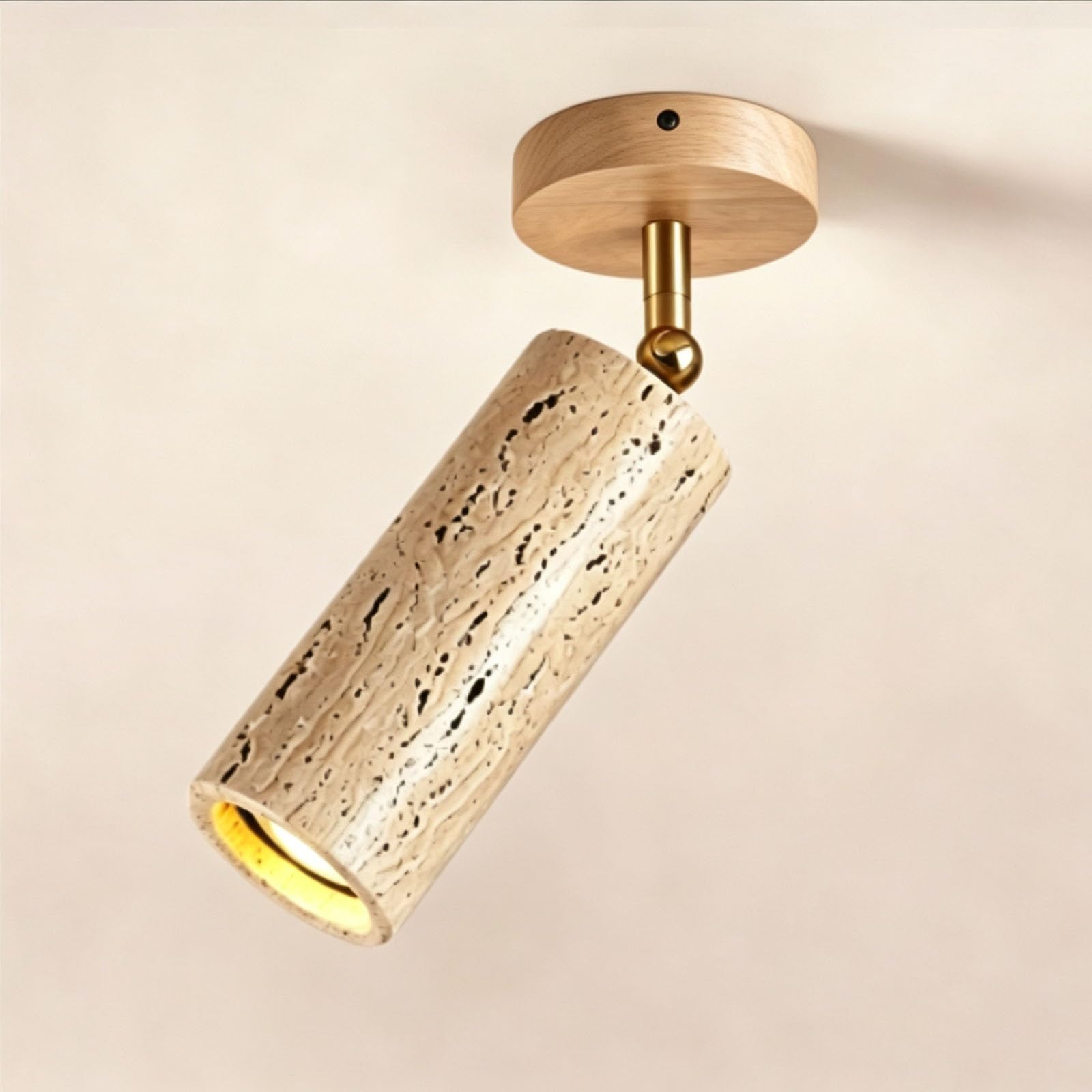 LUOYAOB Travertine Ceiling Spotlight 4 Light Track Lighting Fixture
