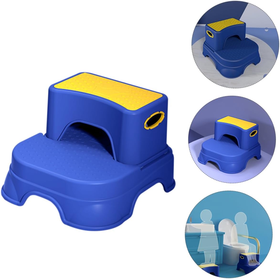 1pc Non-Slip Dual-Layer Boy Girl Step Stool for Bathroom Kitchen Lightweight Material Foot Stool for Boys and Girls for Toilet Training Washing Hands