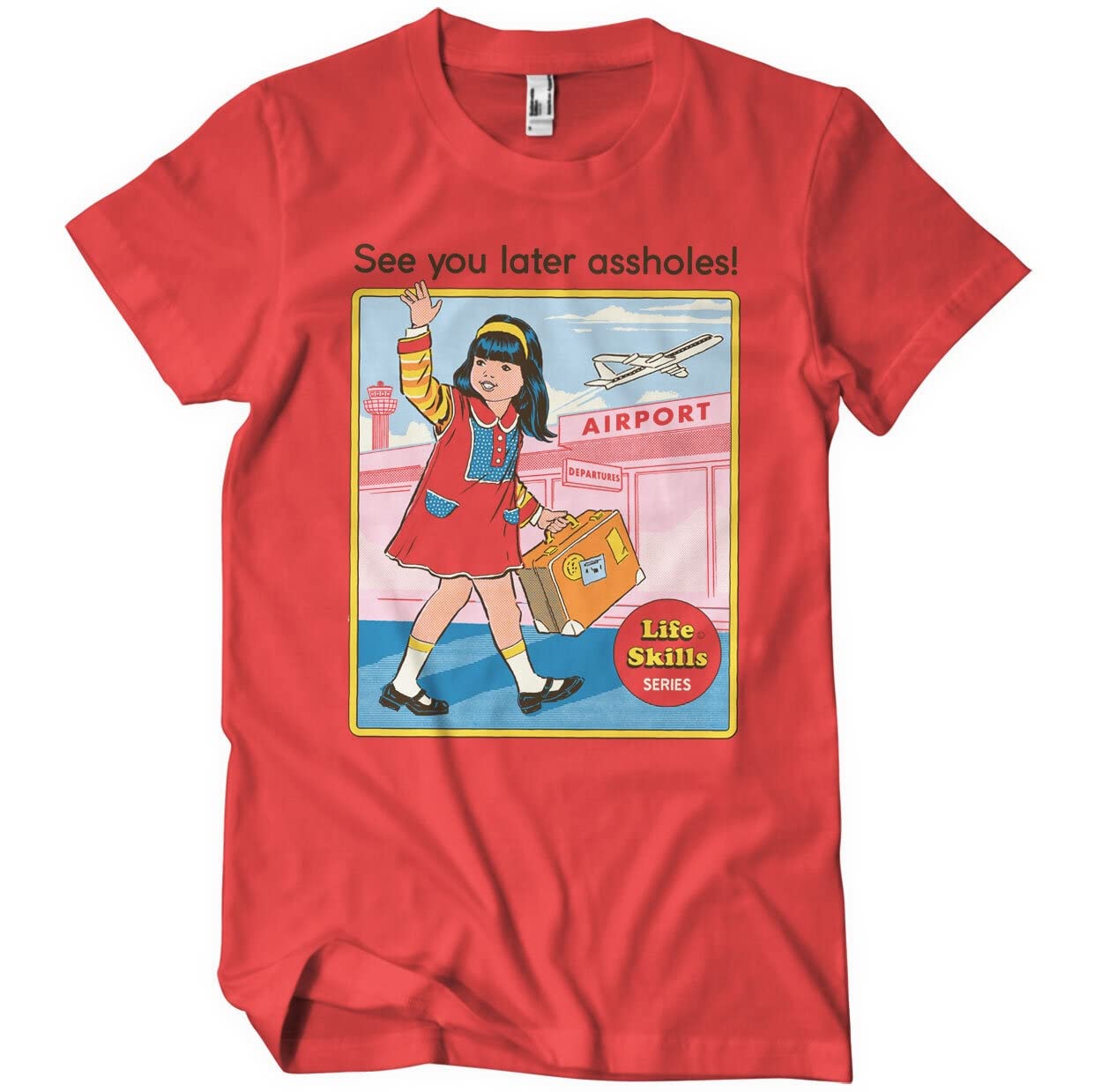 Steven Rhodes Officially Licensed See You Later Assholes Mens T-Shirt (Red), Large