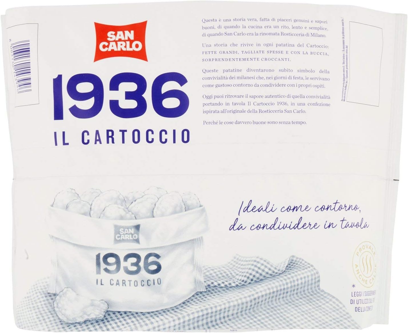Italian Gourmet Il Cartoccio Patatine croccanti Kartoffelchips 12 x 170g | Snack salato in sacchetto, goldgelb fritti per aperitivo con gusto rustico, Gesamtnettogewicht 2,04 kg + Kostenlos Polpa 400g