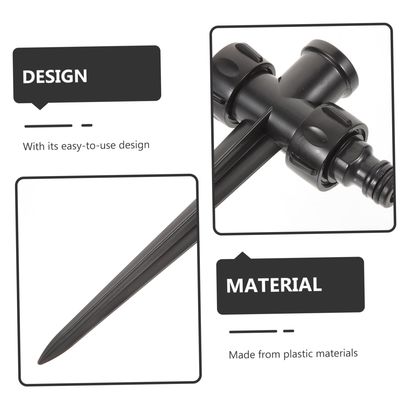 ibasenice 5 Set Sprinkler Rotante Automatico Irrigatori Alto Dispositivi Di Irrigazione Delle Piante Picchi Palo Dell'irrigatore Multi Punta Irroratrice Professionale Nero Plastica 5 Pezzi*5
