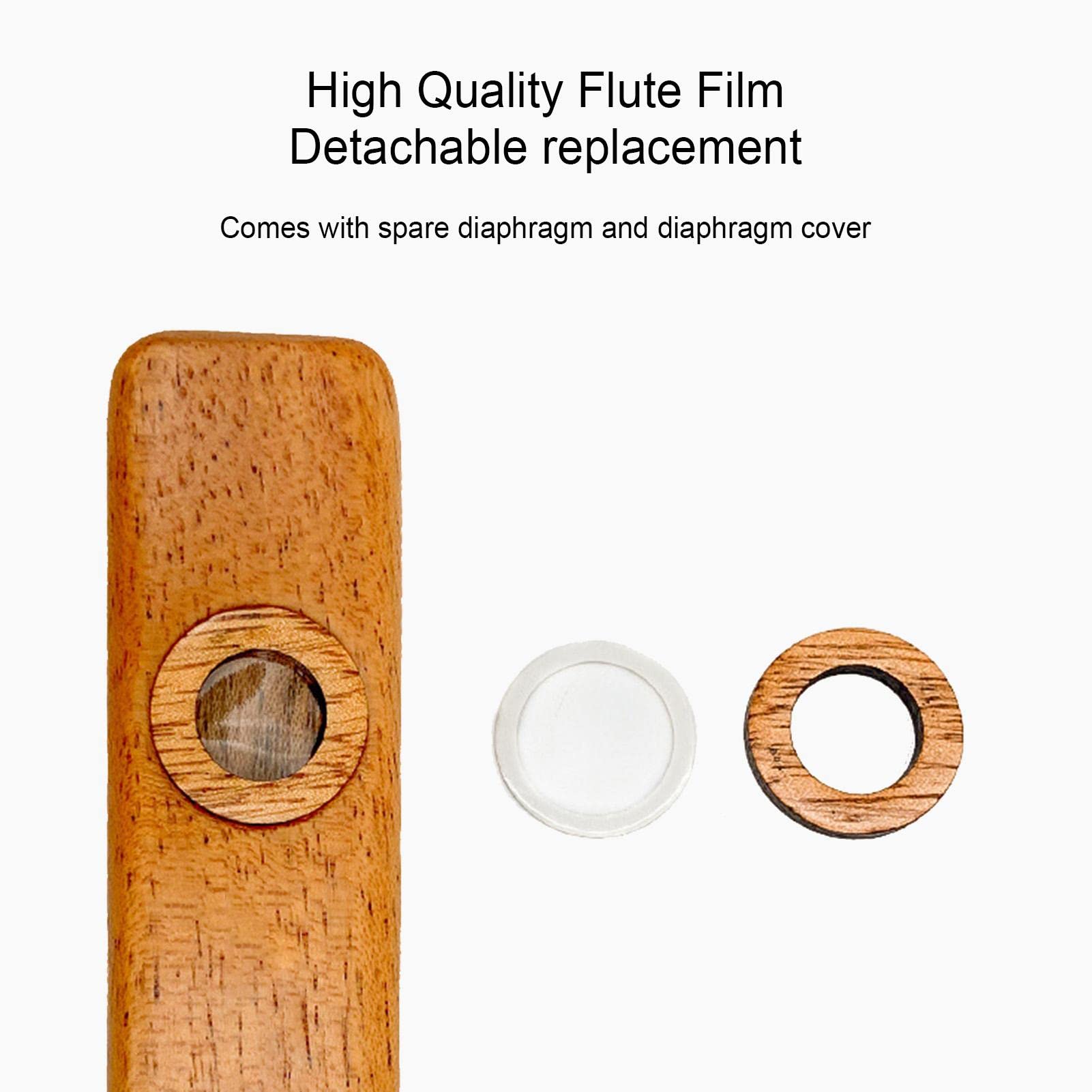 Kazoo In Legno Con 4 Pellicole - Strumento Musicale Per Ukulele, Chitarra E Armonica - Foto 4