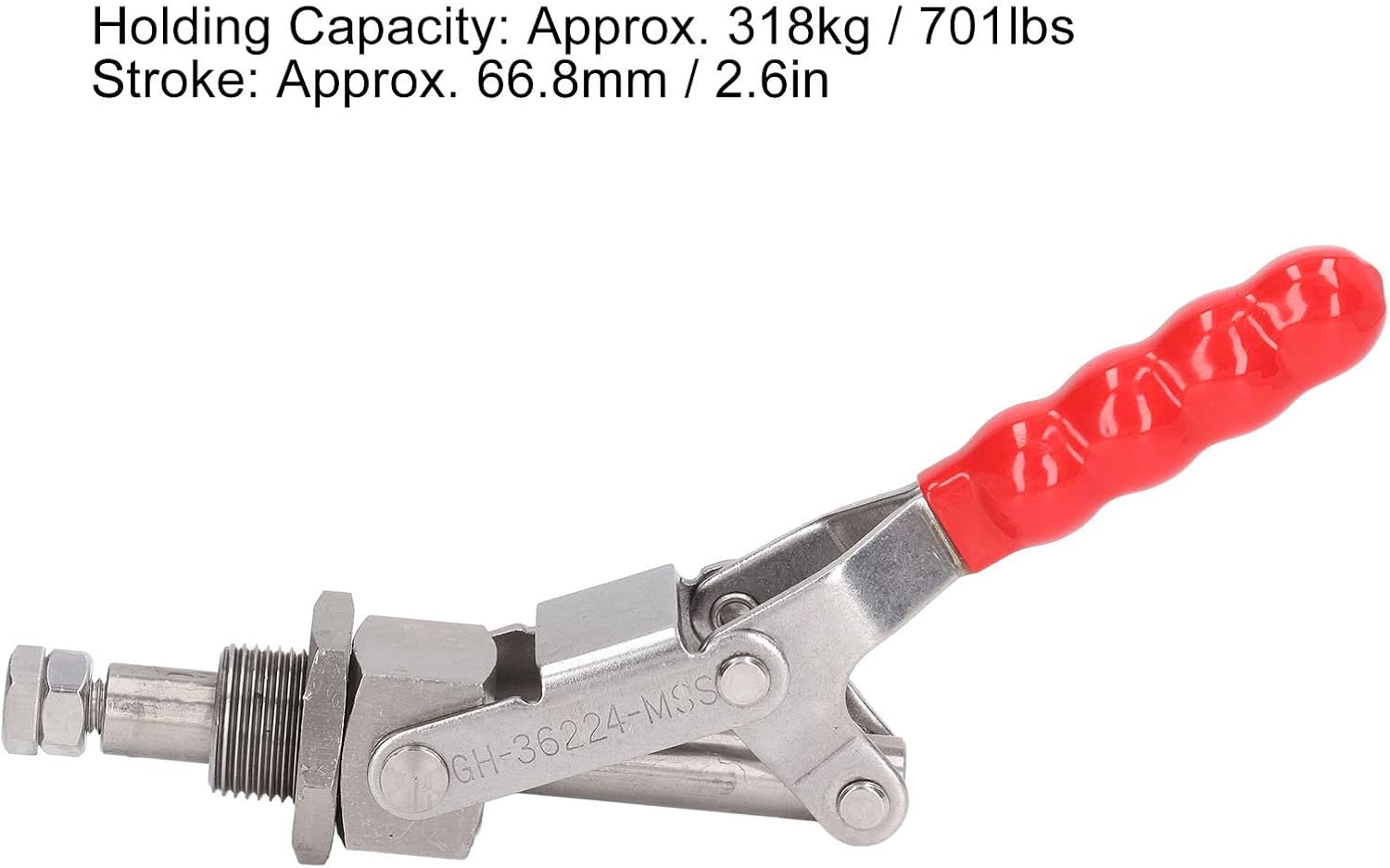 ますから プッシュプルトグルクランプ、2.6インチストロークノンスリップ亜鉛