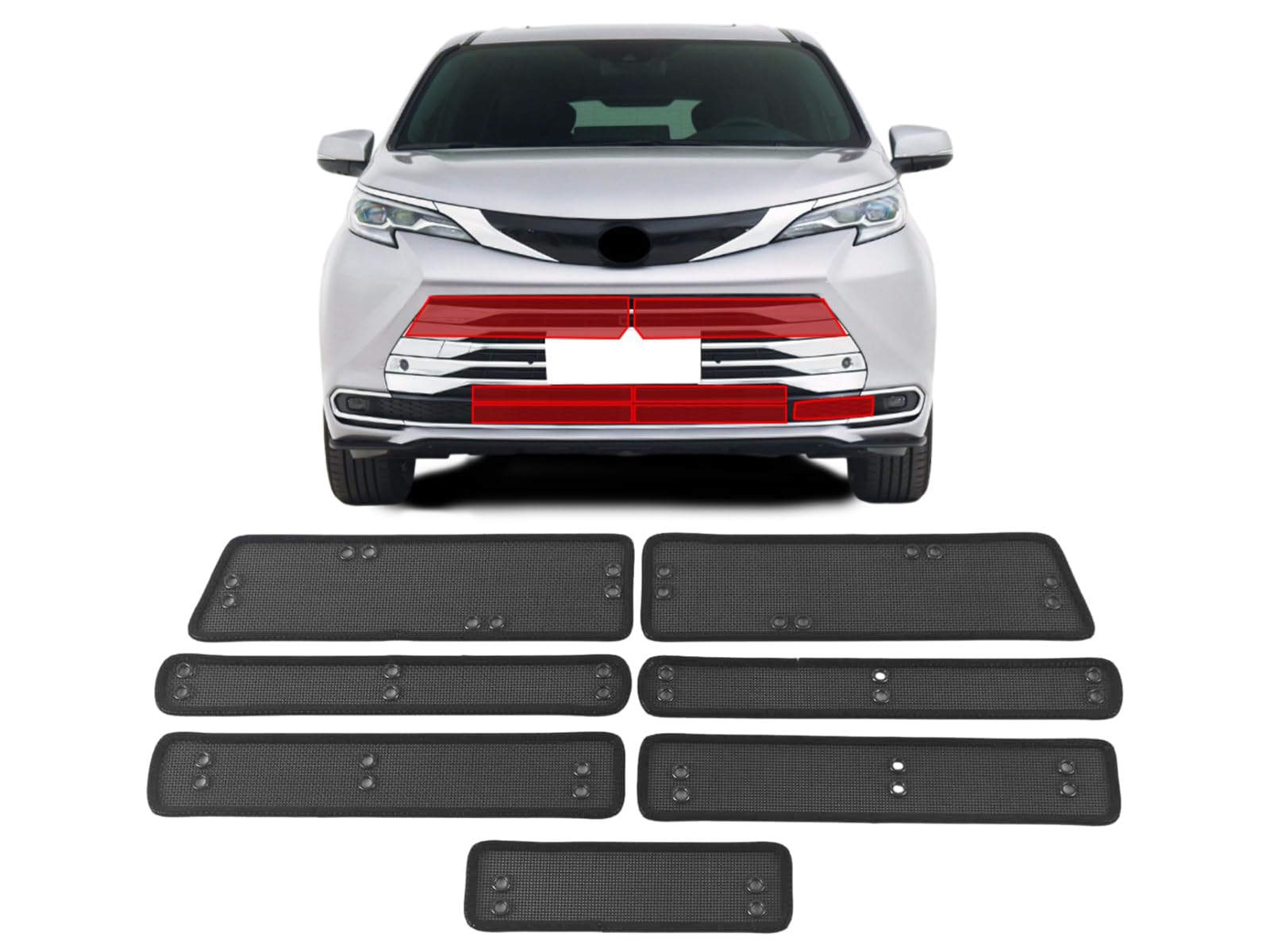 GZBFTDHFront Grill Mesh Grille Insert Bug Screen for Toyota Sienna 2024 2021-2023 (Sienna Platinum Edition)