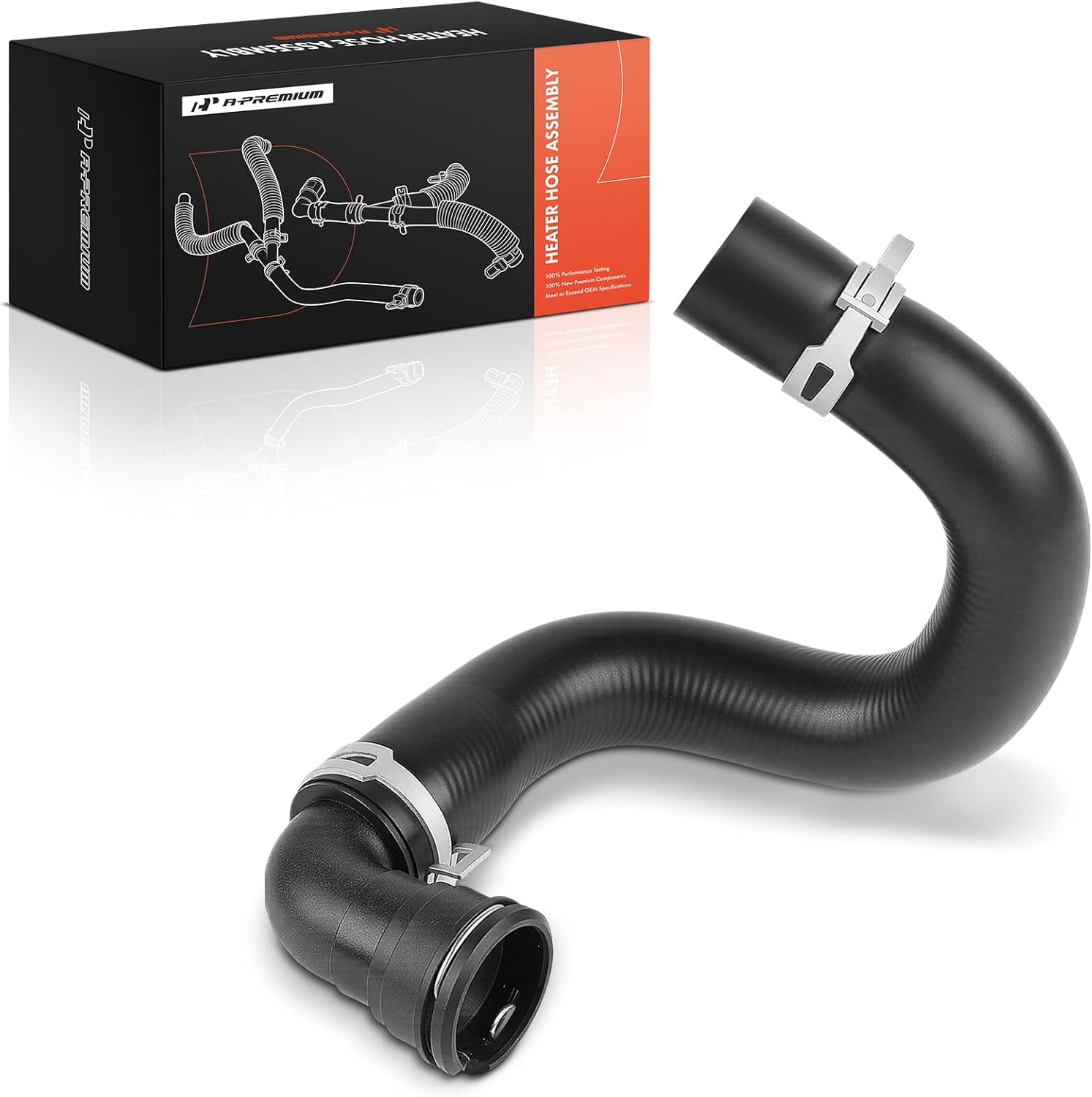 A-Premium Outlet HVAC Heater Hose Pipe Line Assembly with Clamps Compatible with Ford F-250 F-350 F-450 F-550 Super Duty, 2008 2009 2010, 6.4L