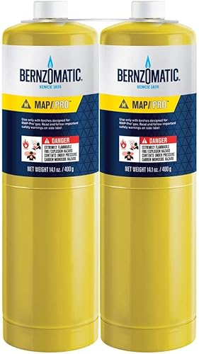 Juego de 3 2 cilindros Bernzomatic precargados de gas MAP-Pro de 14.1 onzas