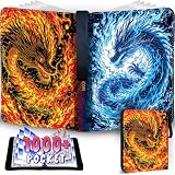 1008 Card Binder 9 Pocket Trading Card Binder with 56 Page 3-Ring Removable Sleeves, High Storage Waterproof Card Holder Collection Card Album Carrying Organizer Case for MTG TCG Cards - Double Dragon