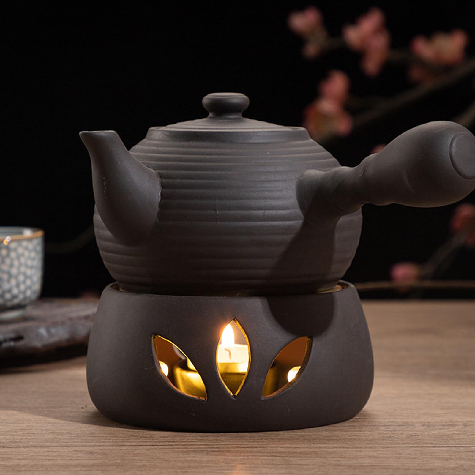 Calentador de Cerámica Fácil de Transportar y Almacenar de Tetera Japonés Adecuado para Calentar Té Fiestas de Cumpleaños en Casa