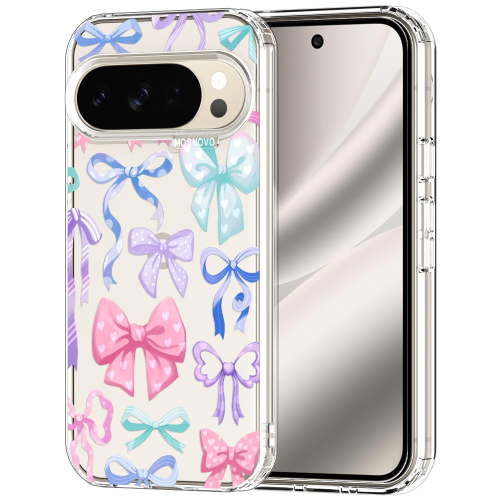 MOSNOVO Case for Google Pixel 9 & Pixel 9 Pro, [Buffertech 6.6ft Military-Grade Drop Protection] [Anti Peel Off Tech] Clear TPU Bumper Phone Case Cover Design - Great Wave — view 118