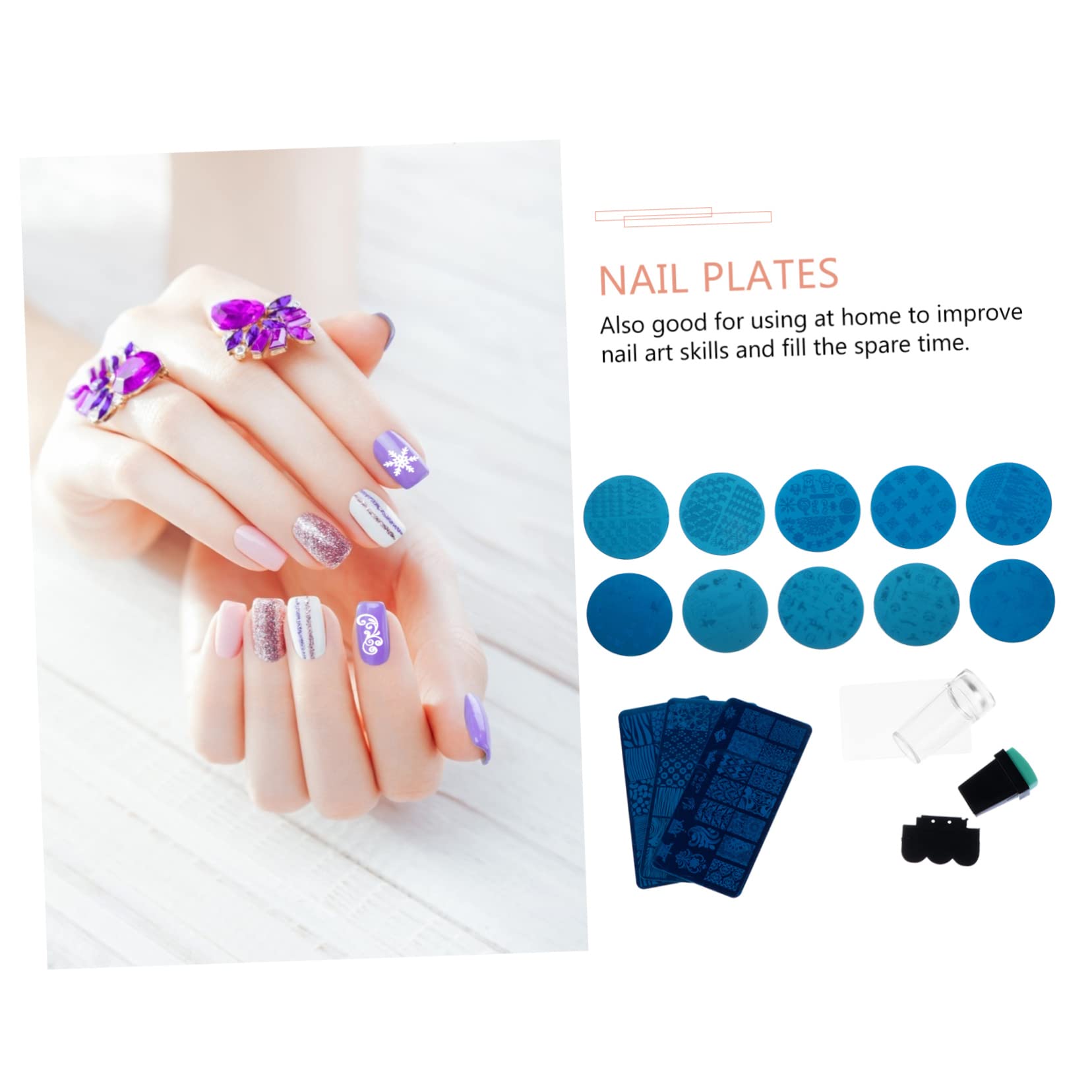 minkissy 26 Piezas plantilla de impresión de uñas plantillas de manicura de uñas placa estampadora de uñas plantillas de uñas placas de uñas clavo modelo morir