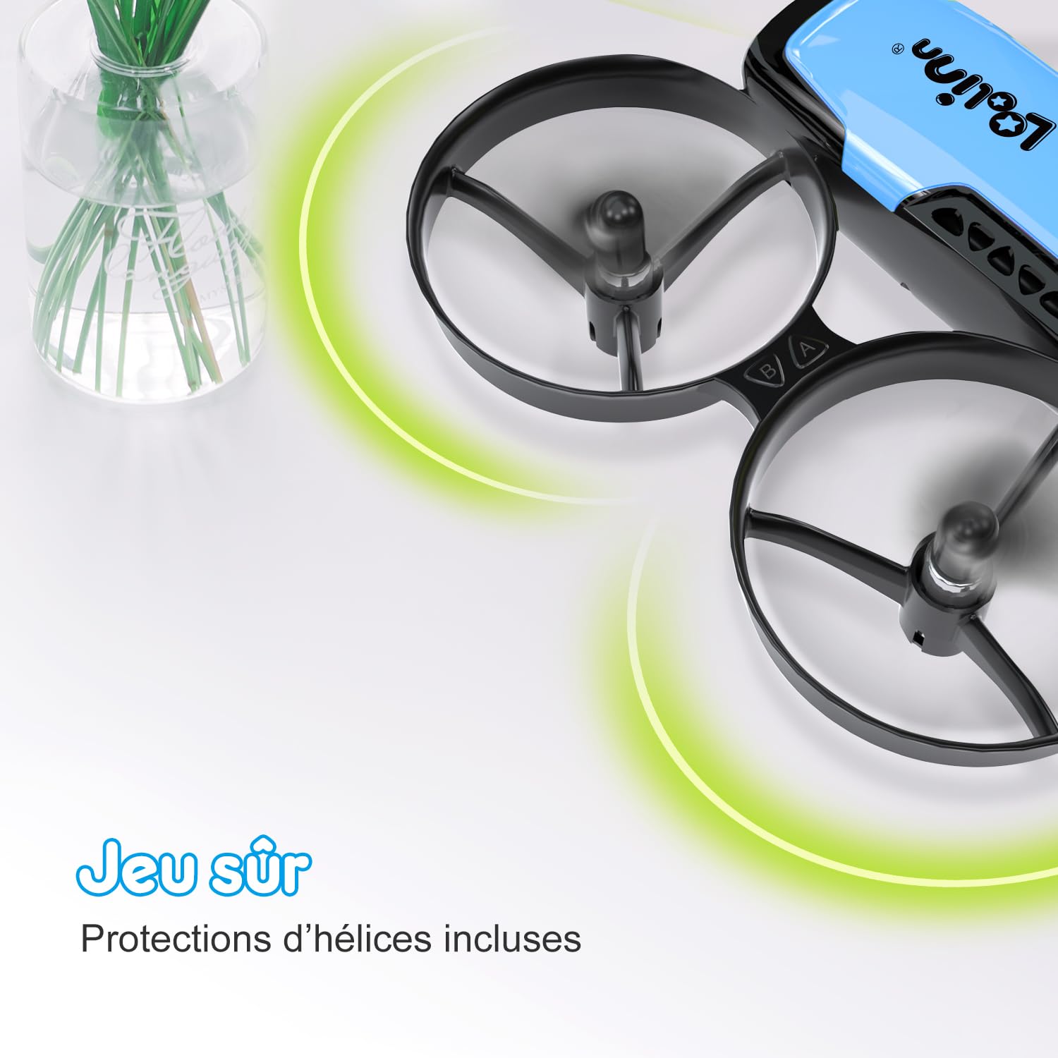 Loolinn | Drone avec Caméra pour Enfant Cadeau (8+) - Mini Drone Télécommandé, Vol Sécurisé, Facile à Piloter, Deux Batteries, Certification C0 Approuvée (Cadeau pour Garçons et Filles)