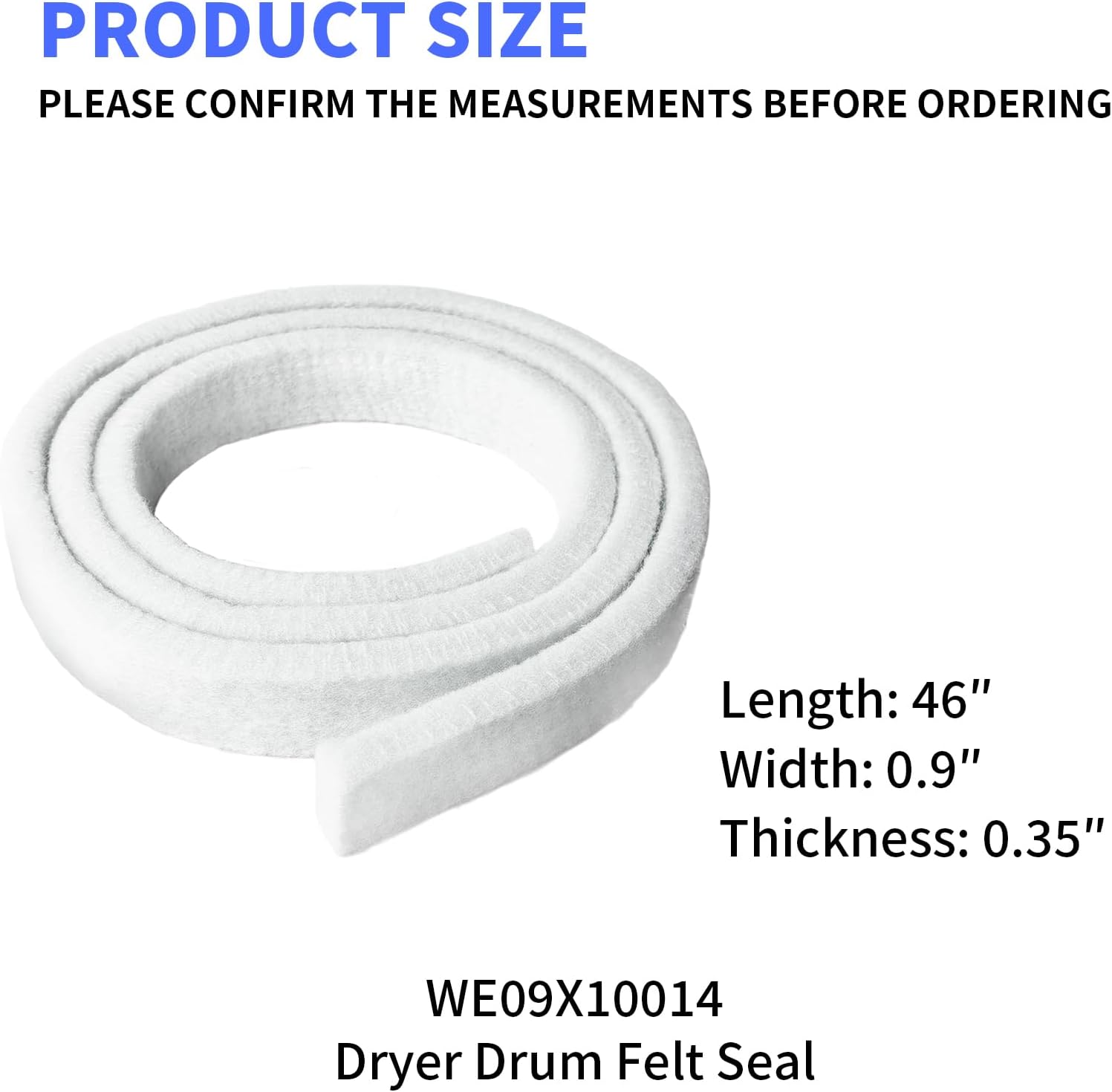 WE09X10014 5303937183 Dryer Lower Felt Seal Compatible with Some Hotpoint and GE Dryers