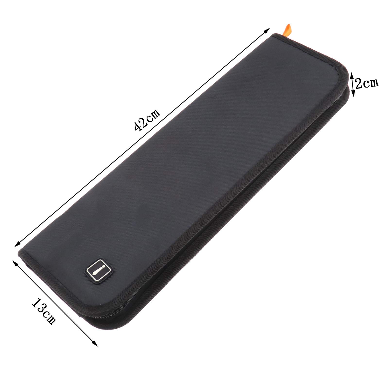Fermacravatta portatile in nylon nero da uomo, gemelli e custodia da viaggio d'affari, 40,6 x 12,7 x 2 cm
