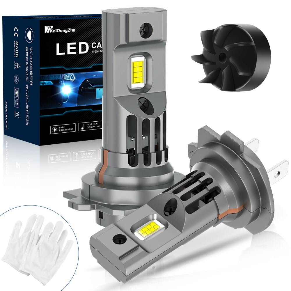H7 LED Lampadina per Fari, 2024 La Più Recente 1:1 Mini Size 6500K H7 LED Lampadina Senza Polarità Plug and Play Canbus 90W 18000LM Kit di Conversione per Fari a H7 LED Auto più Luminoso al 600%