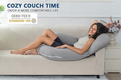 Vista 29 de INSEN Almohada de lectura, almohada de espalda para sentarse en la cama para leer, enfermera y relajarse, almohada de lectura para adultos, madres