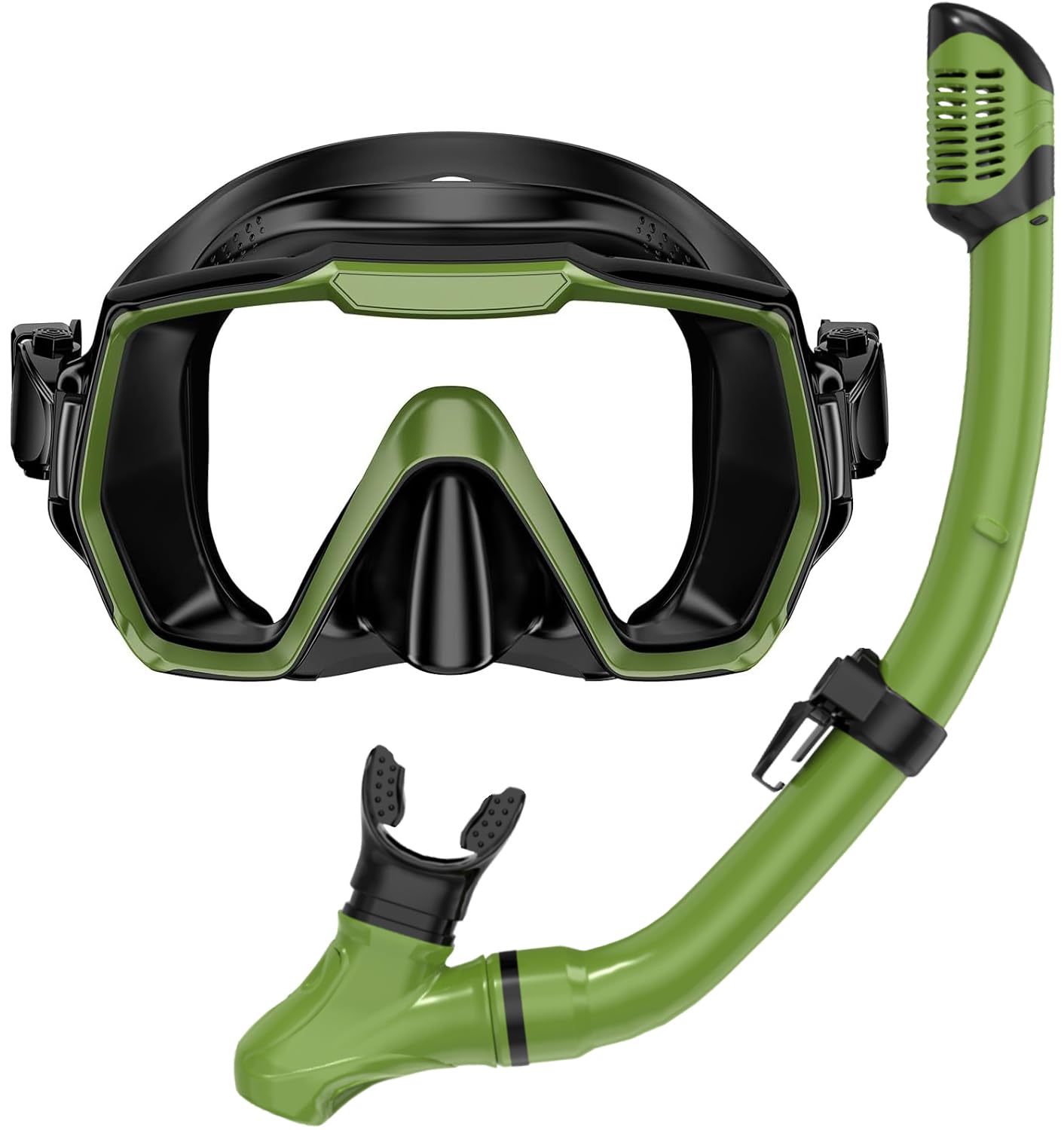 Honlanor Snorkel Set Adults Snorkeling Gear Anti-Leak and Anti-Fog Tempered Glass Lens Panoramic View Swim Mask Dry Top Snorkel Kit for Snorkeling Scuba Diving Swimming Travel with Carry Bag — image 1