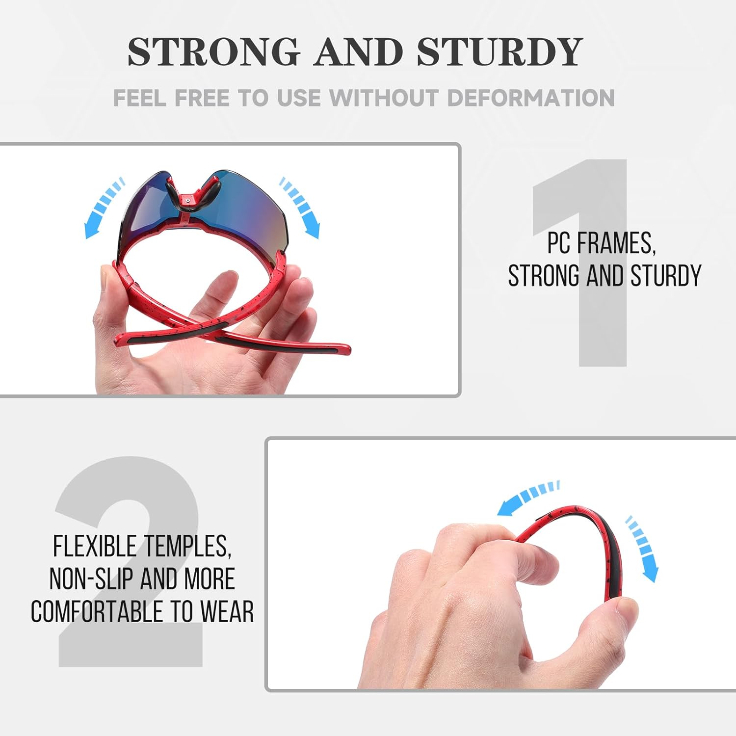 Kids Cycling Glasses, Sports Sunglasses for Adults & Youth, Ultra Light Sunglasses for running,cycling, baseball - Image 7