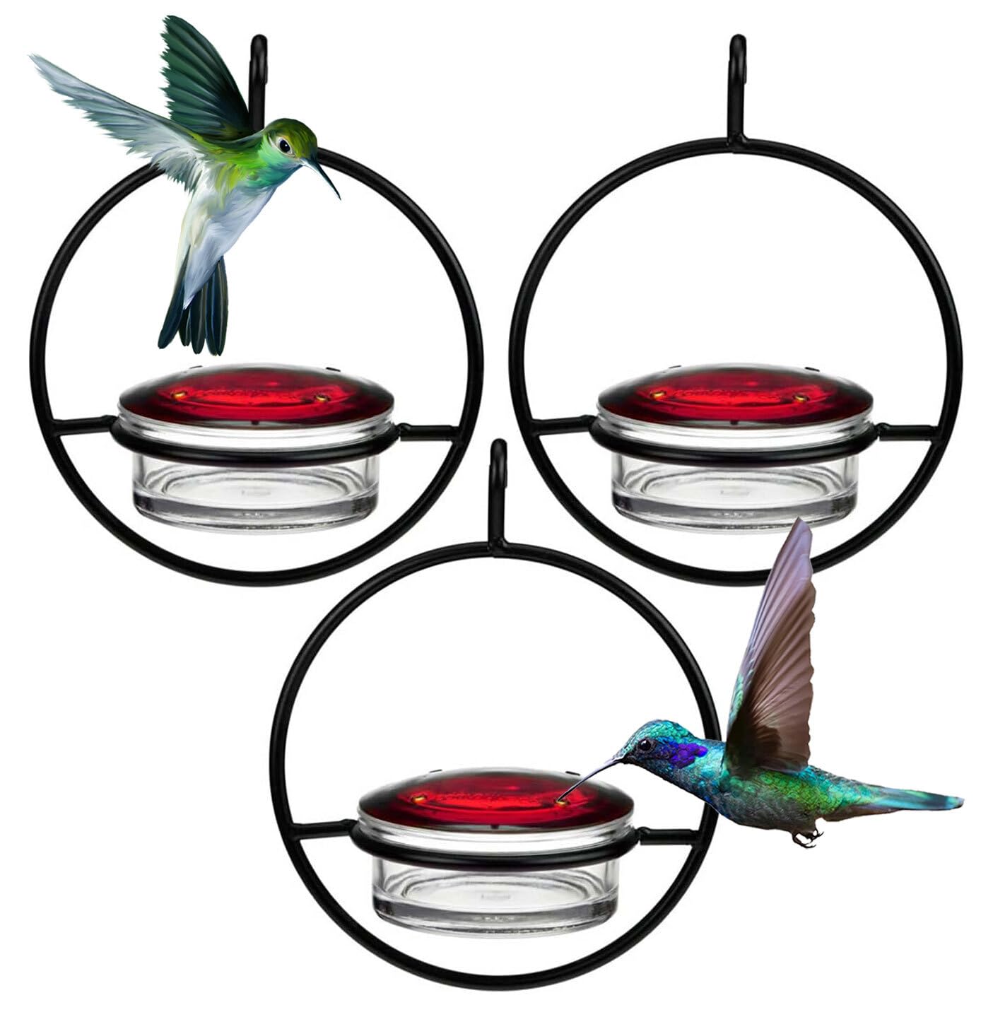 Hummble Slim Hummingbird Feeder, M045-301-3, 3.4 Ounce Capacity, Clear, 3 Piece