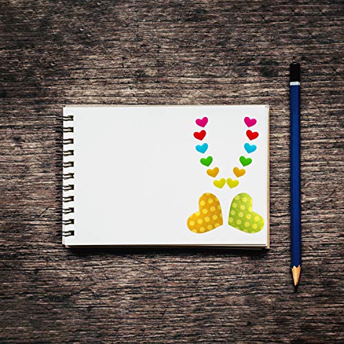 Jovitec 50 Sheets Heart Stickers Valentines Heart Adhesive Sticker Colorful Heart Scrap Booking Stickers For Cards, Art, Craft Project And Gift Embellishment #TOP3