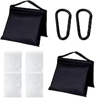 Gimaibugraff 2-Pack Heavy Duty Sandbags with 4 PE Bags & Clips - 15lb Weight Bags for Light Stands, Tripods, Backdrops & Photography Gear