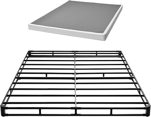 VEVOR Base de cama tamaño Queen con tela lavable, marco de metal resistente para cama Queen, base de colchón de 4 pulgadas, capacidad máxima