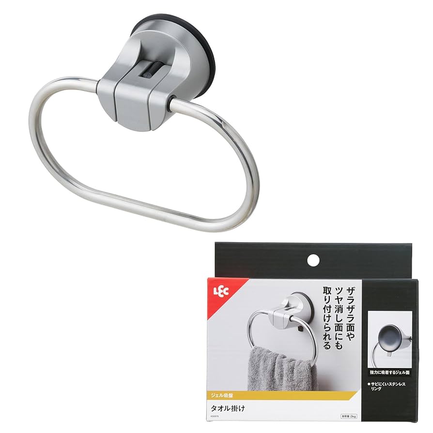 Amazon｜レック タオル掛け (ジェル吸盤) 耐荷重2kg サビにくい