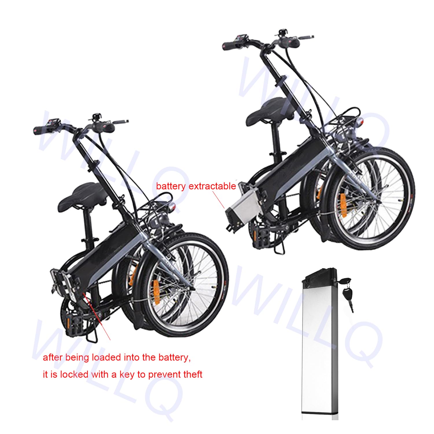 Akumulator roweru elektrycznego 36V 48V 10,4Ah 8Ah Akumulator litowo-jonowy 36V 17,5Ah 15Ah 12,5Ah Akumulator roweru składanego 48V 14Ah 12Ah z ładowarką do silnika 100W ~ 650W