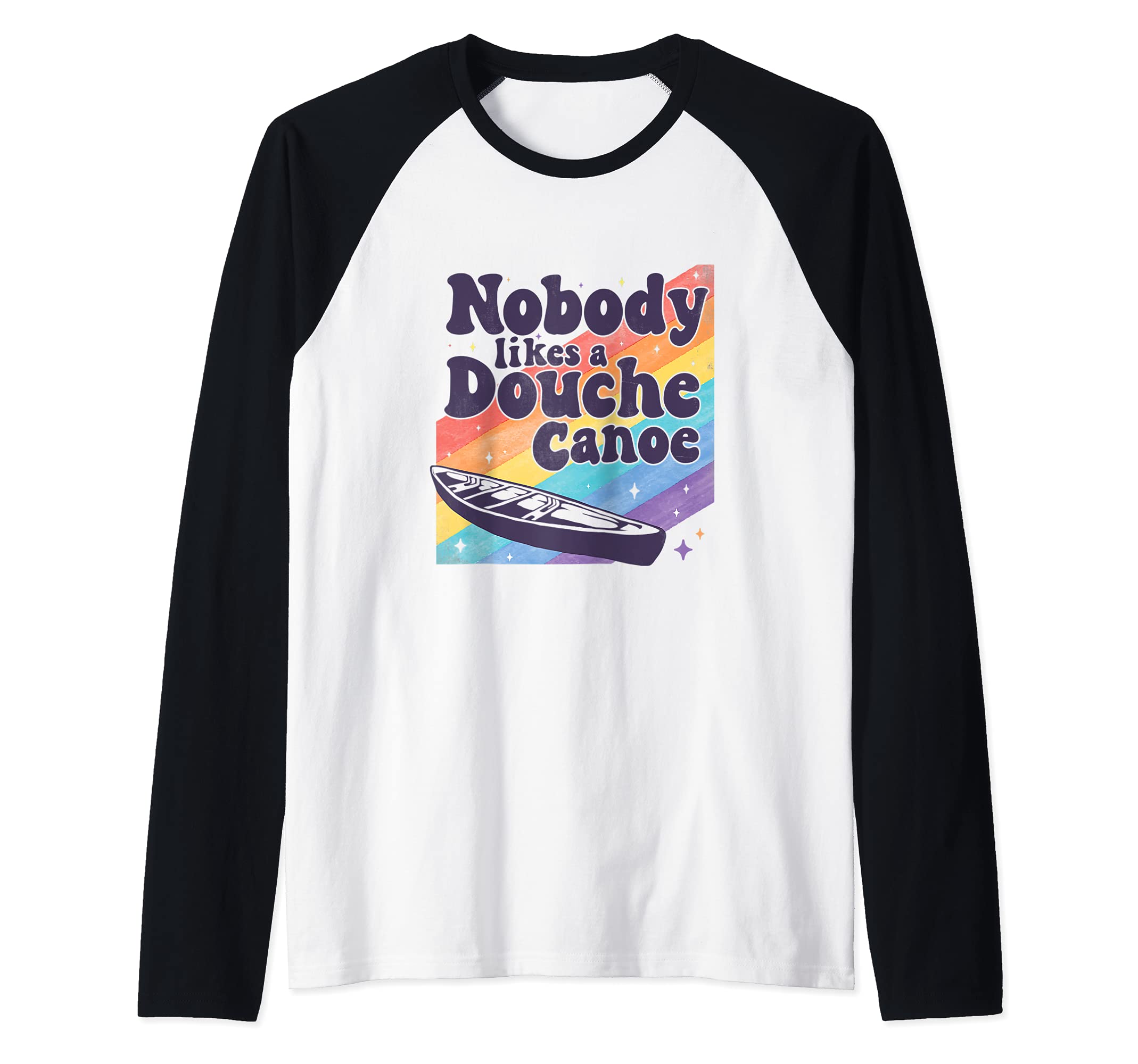 Funny Canoe teesFunny don’t be a douche canoe saying Raglan Baseball Tee